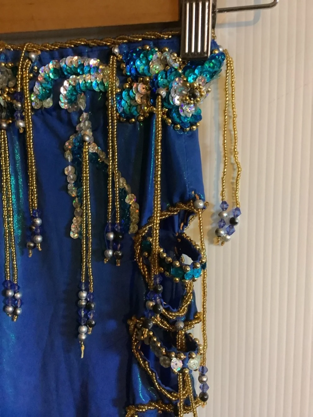 Hand made kids Royal Blue Beaded Halter Dress